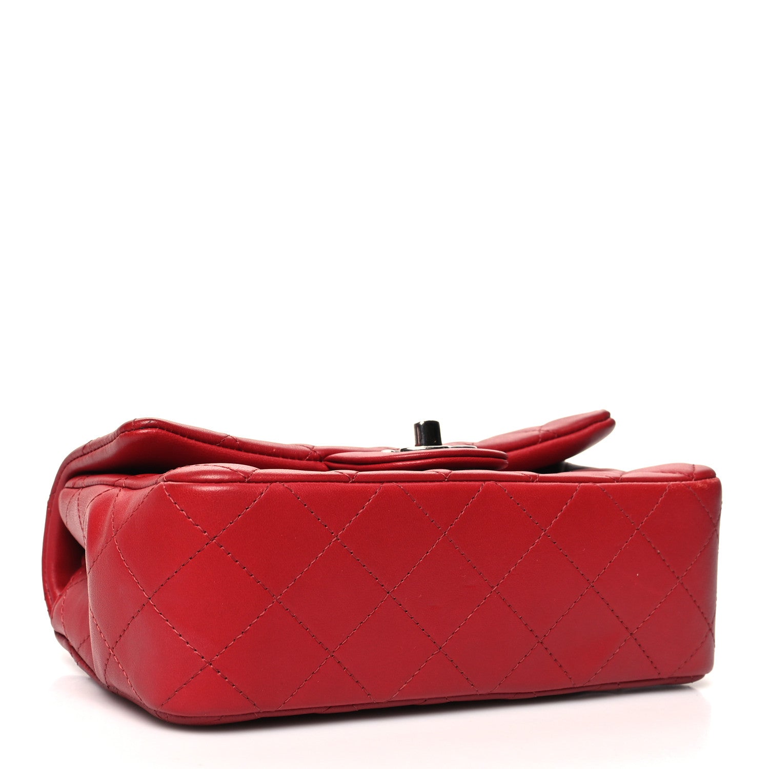 Chanel Lambskin Quilted Mini Rectangular Flap Red 4 of 13
