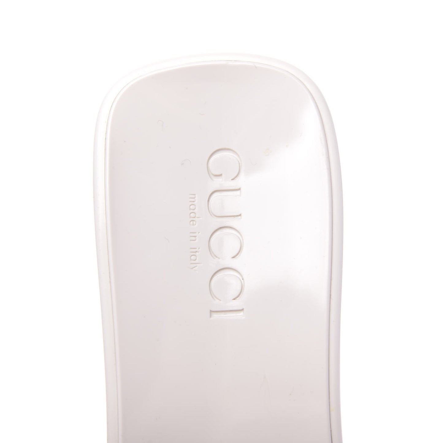 Rubber Gucci Logo Womens Platform 20/60mm Slide Sandals 38 Mystic White