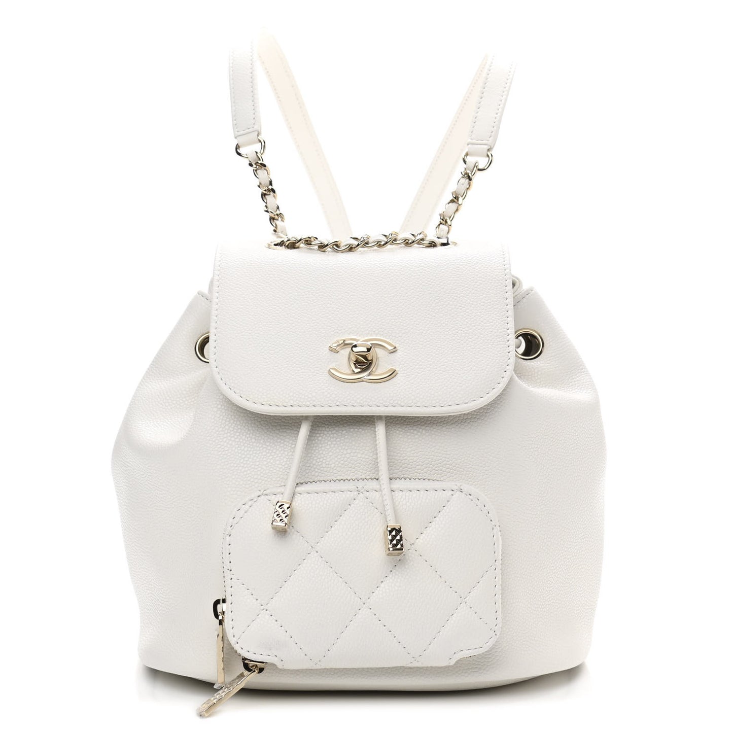 Caviar Quilted Mini Business Affinity Backpack White