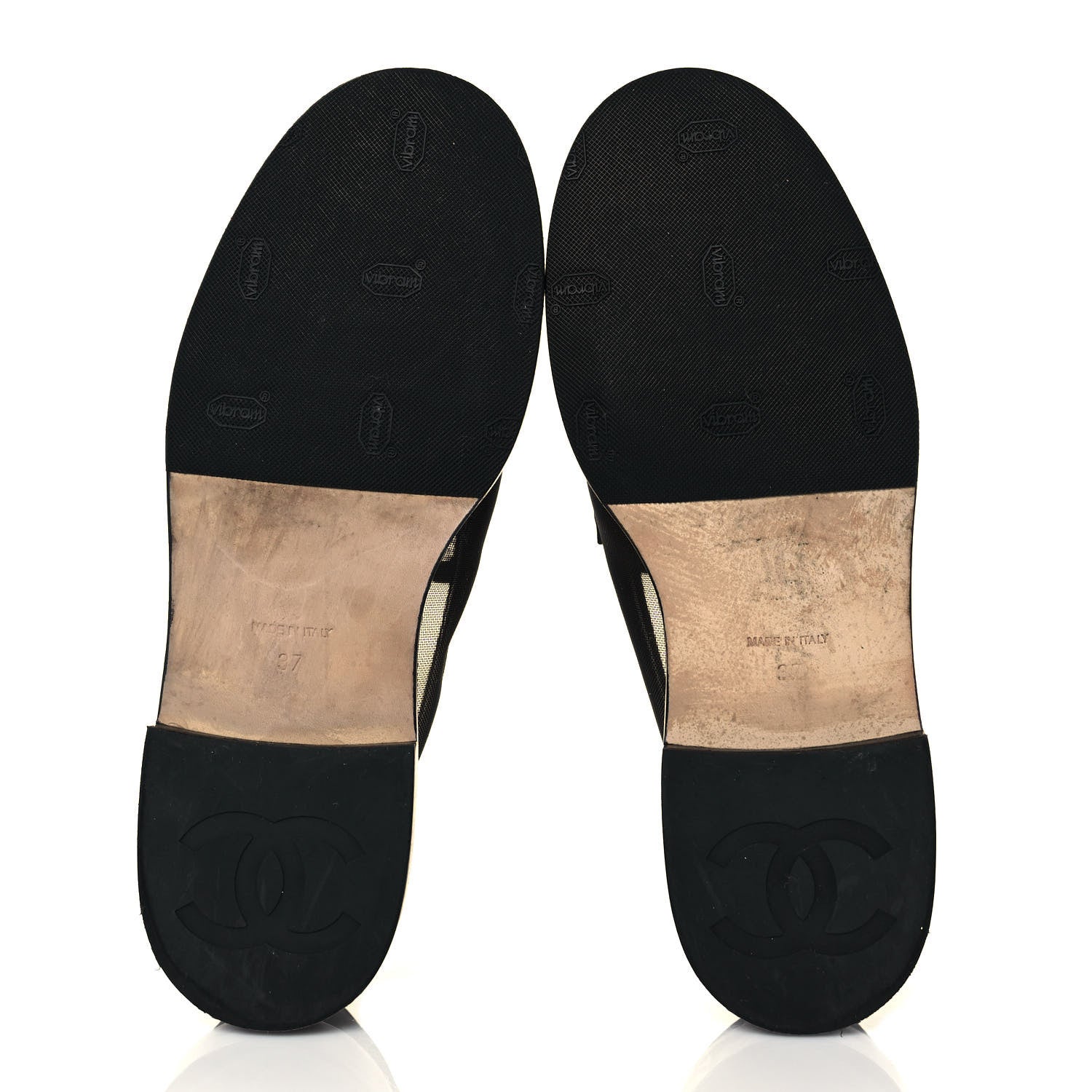Chanel Mesh Satin CC Loafers 37 Black 5 of 8