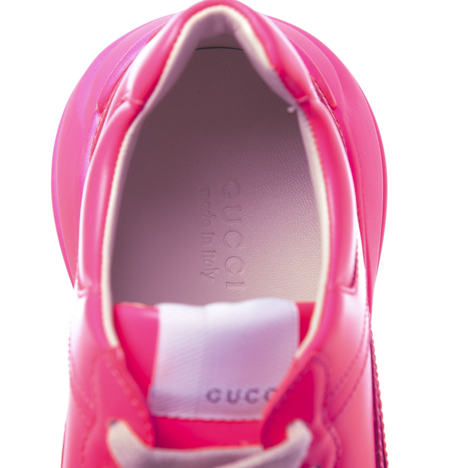 Gucci Calfskin Womens Rhyton Sneakers 36 Fluo Fuxia 7 of 9