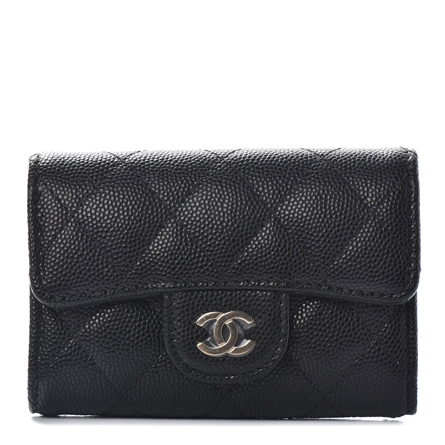 Chanel Caviar Quilted Classic 4 Key Holder Wallet Black 1 of 8