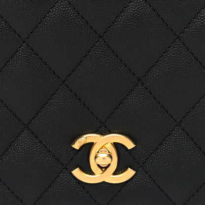 Chanel Caviar Quilted Mini Top Handle Flap Black 9 of 11
