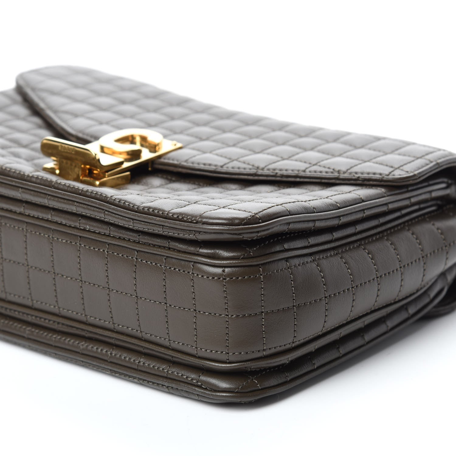 Celine Calfskin Quilted Medium C Bag Dark Brown 8 of 12