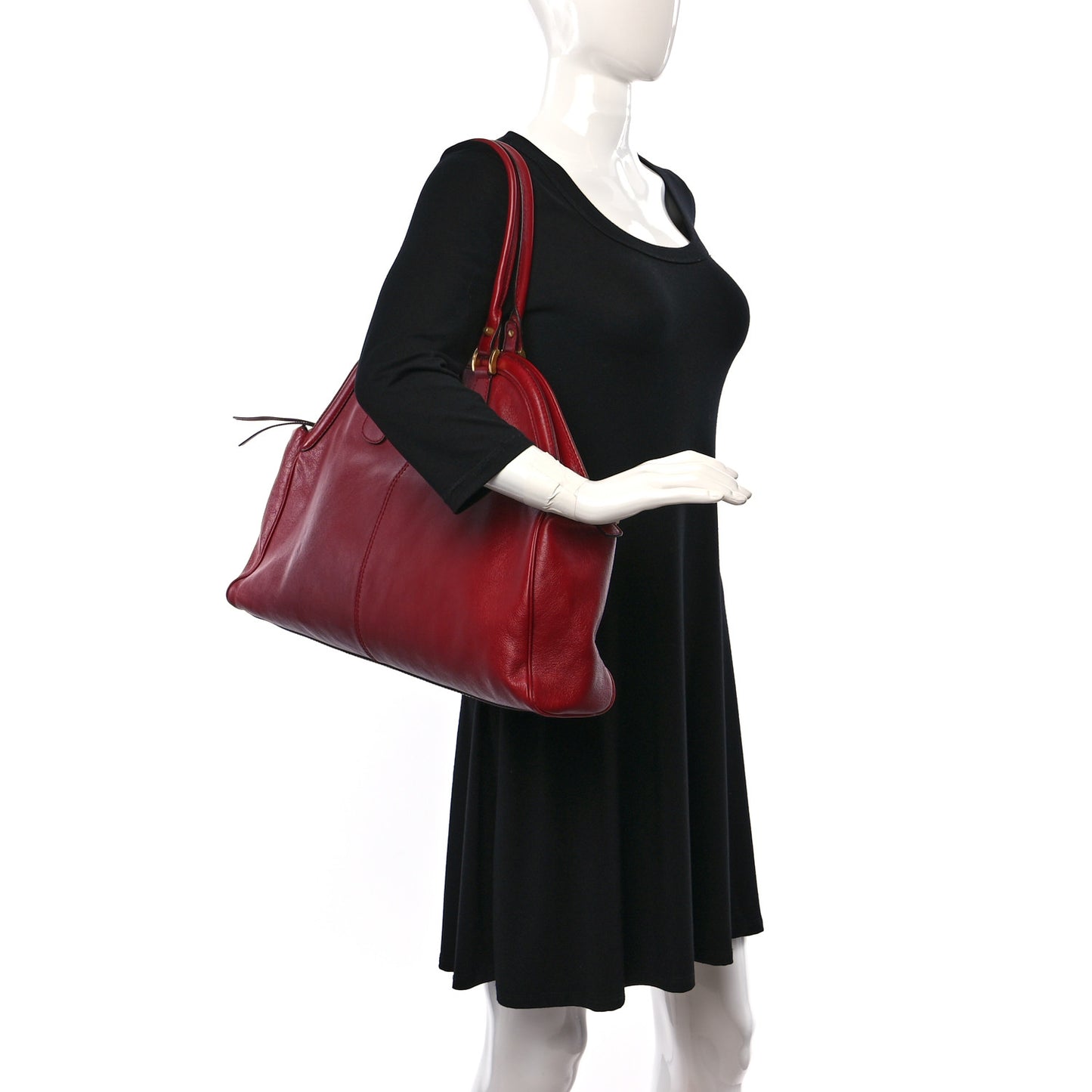 Calfskin Large Re(Belle) Top Handle Bag Red