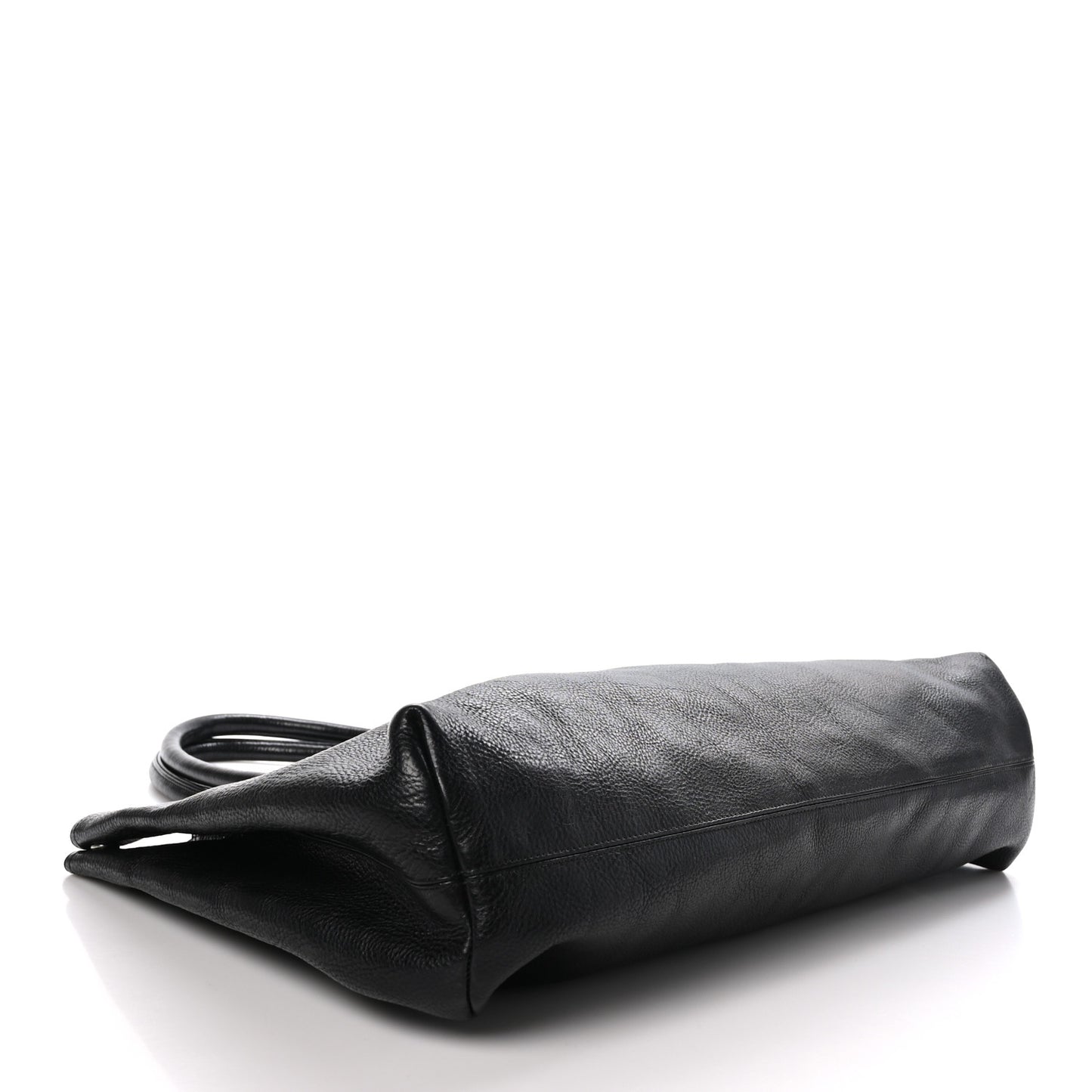 Grained Calfskin Fleur De Lis Tote Black
