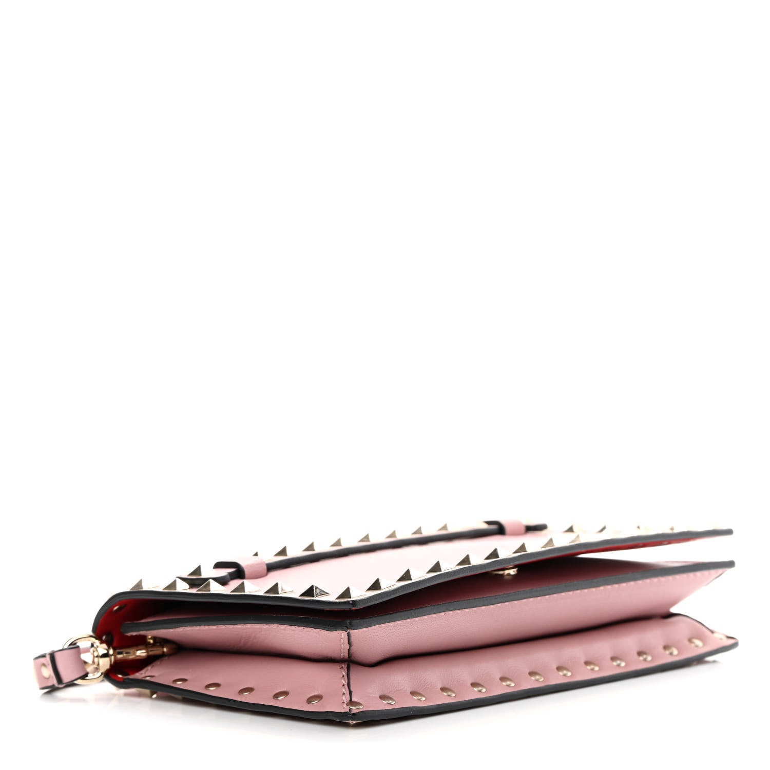 Valentino Garavani Nappa Small Rockstud Wristlet Clutch Poudre 4 of 10