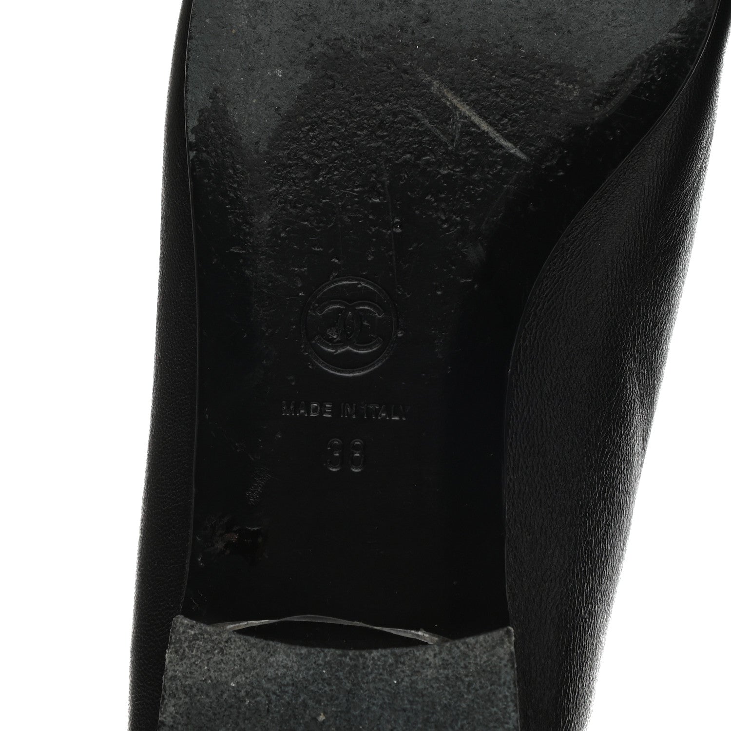 Chanel Lambskin Patent Cap Toe Ballerina Flats 38 Black 6 of 13