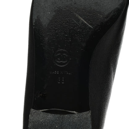 Chanel Lambskin Patent Cap Toe Ballerina Flats 38 Black 6 of 13