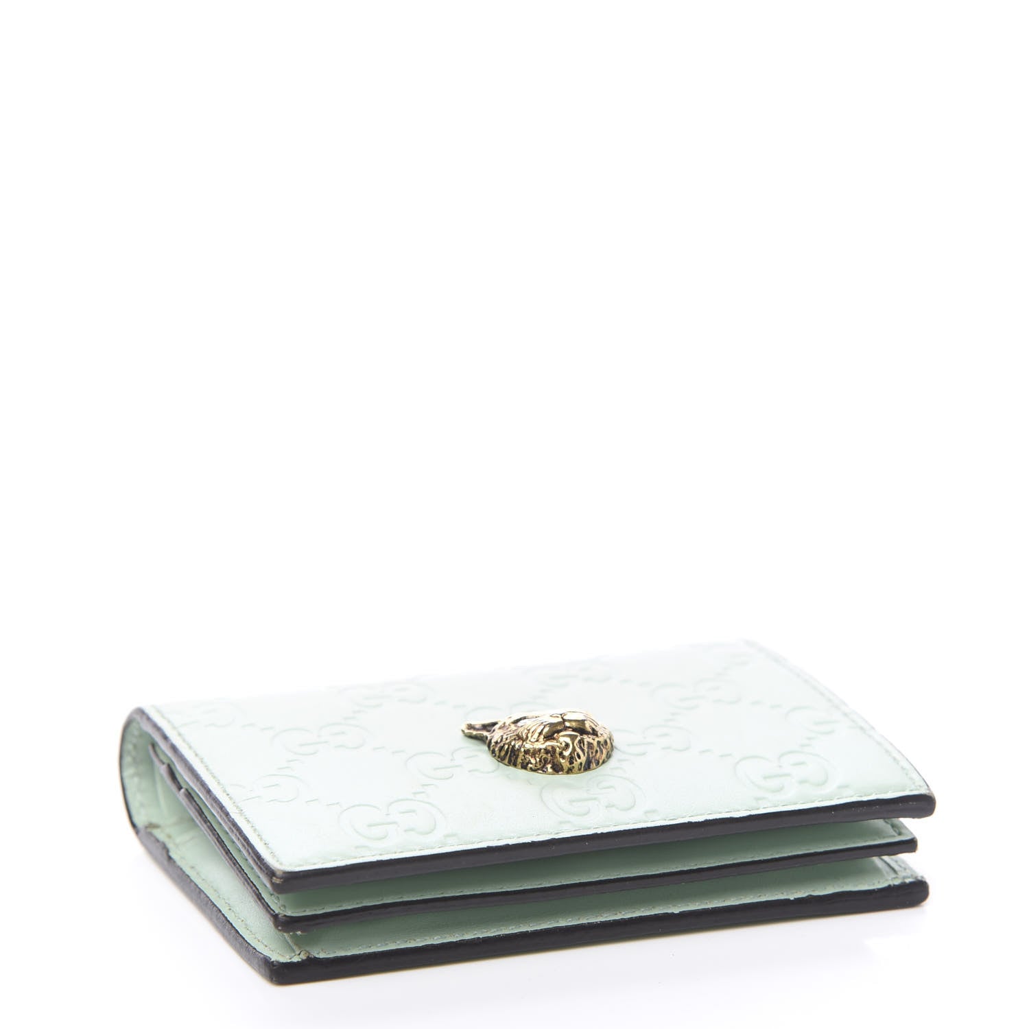 Gucci Guccissima Signature Crystal Cat Card Case Wallet Mint