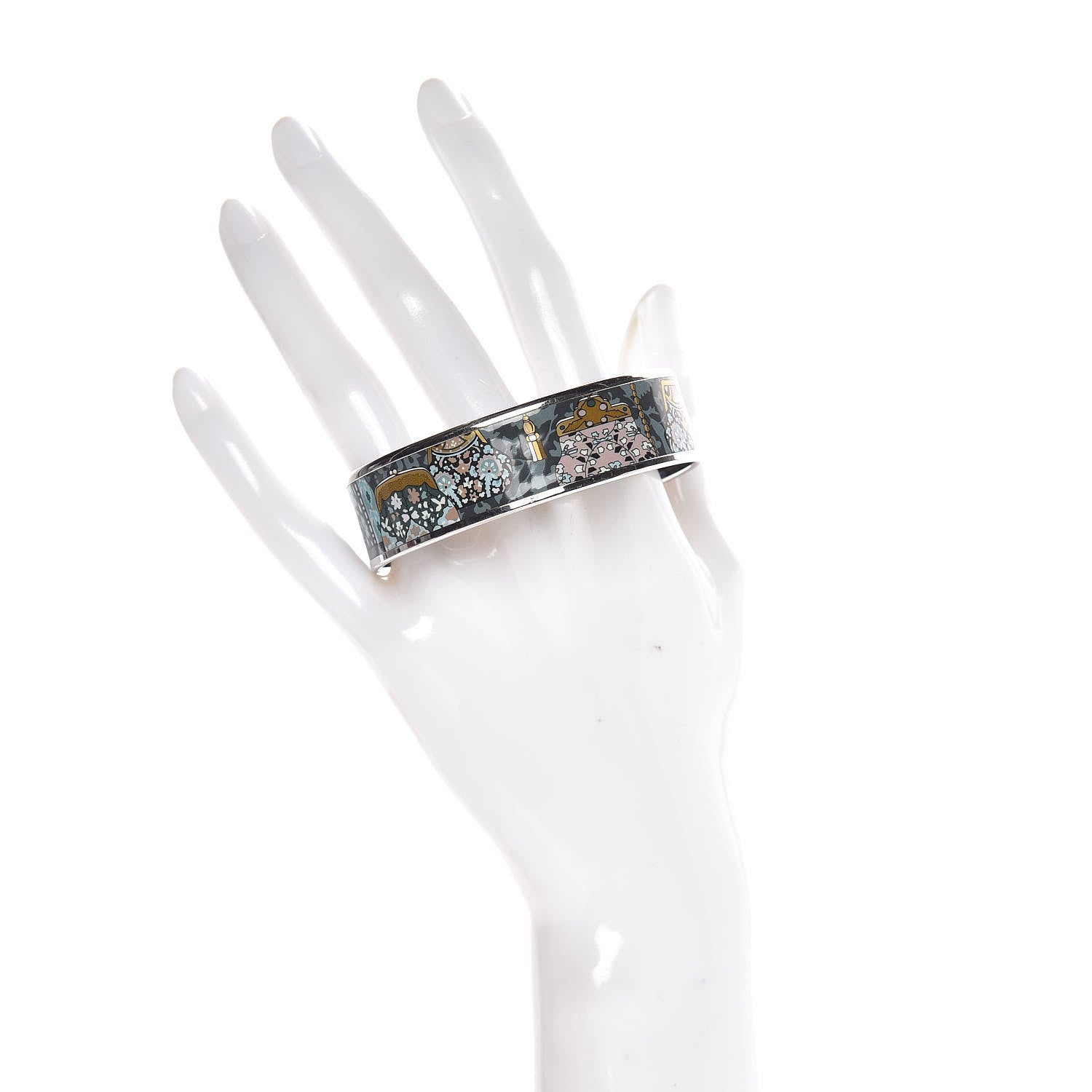Hermes Enamel Printed Cachemire de Tamara Wide Bracelet 65 2 of 5