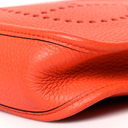 Hermes Taurillon Clemence Amazone Evelyne TPM Orange Poppy Bleu Saint Cyr 9 of 11
