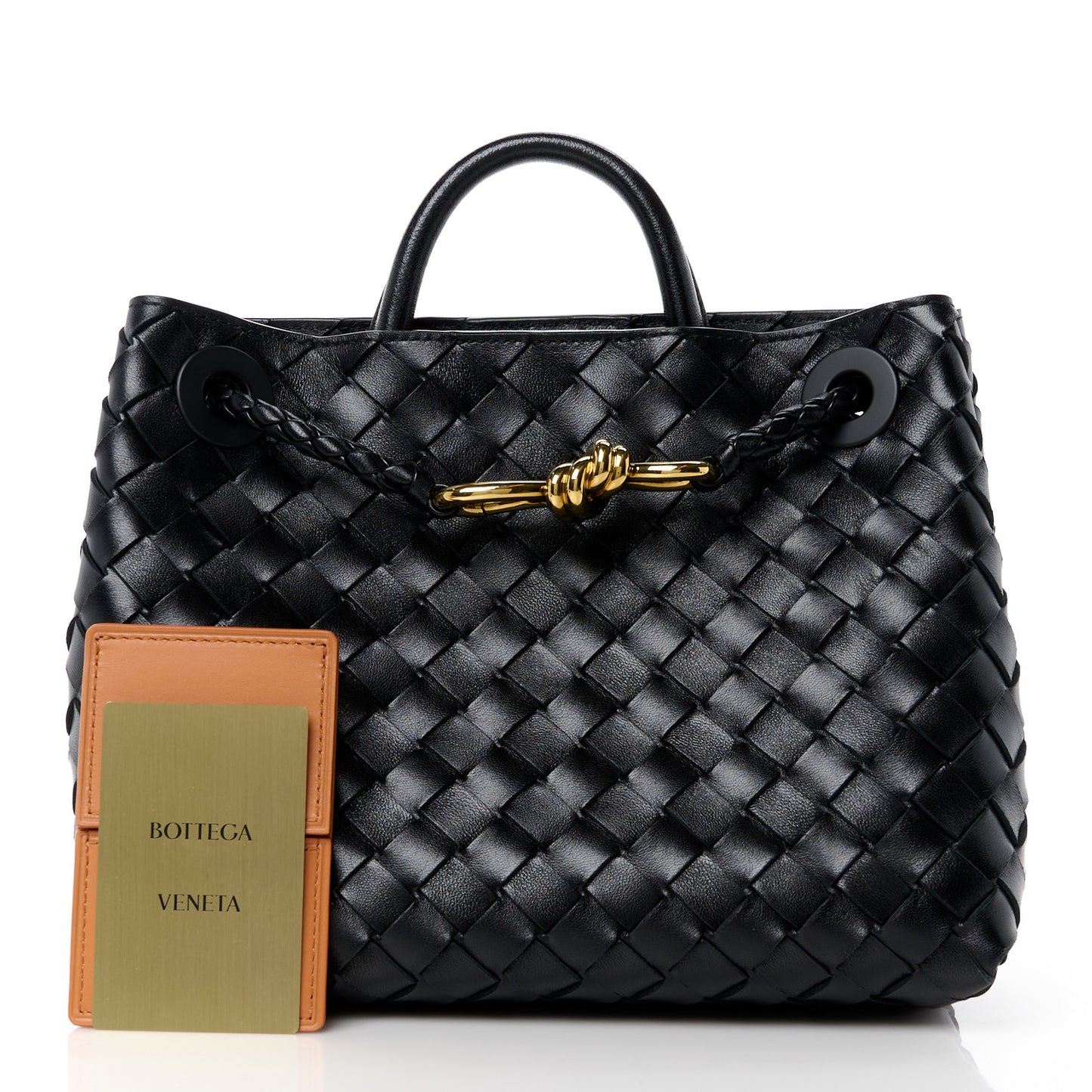 Nappa Intrecciato Small Andiamo Shoulder Bag Black