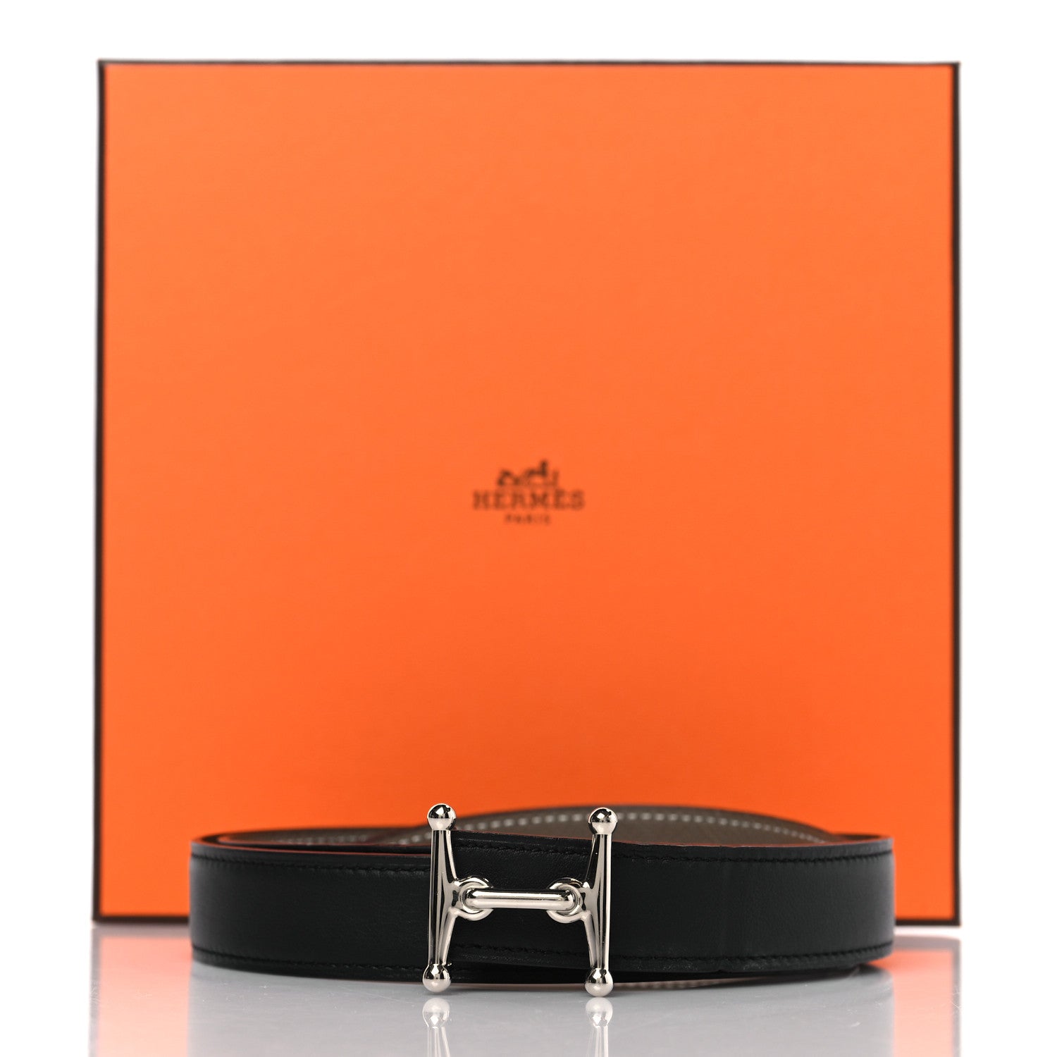 Hermes Epsom Swift 24mm Mors H Belt 95 38 Etoupe Black 7 of 7