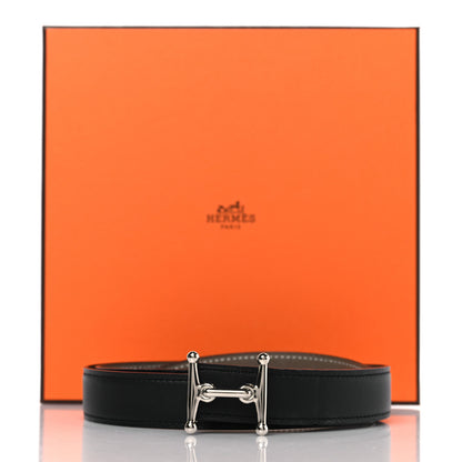 Hermes Epsom Swift 24mm Mors H Belt 95 38 Etoupe Black 7 of 7