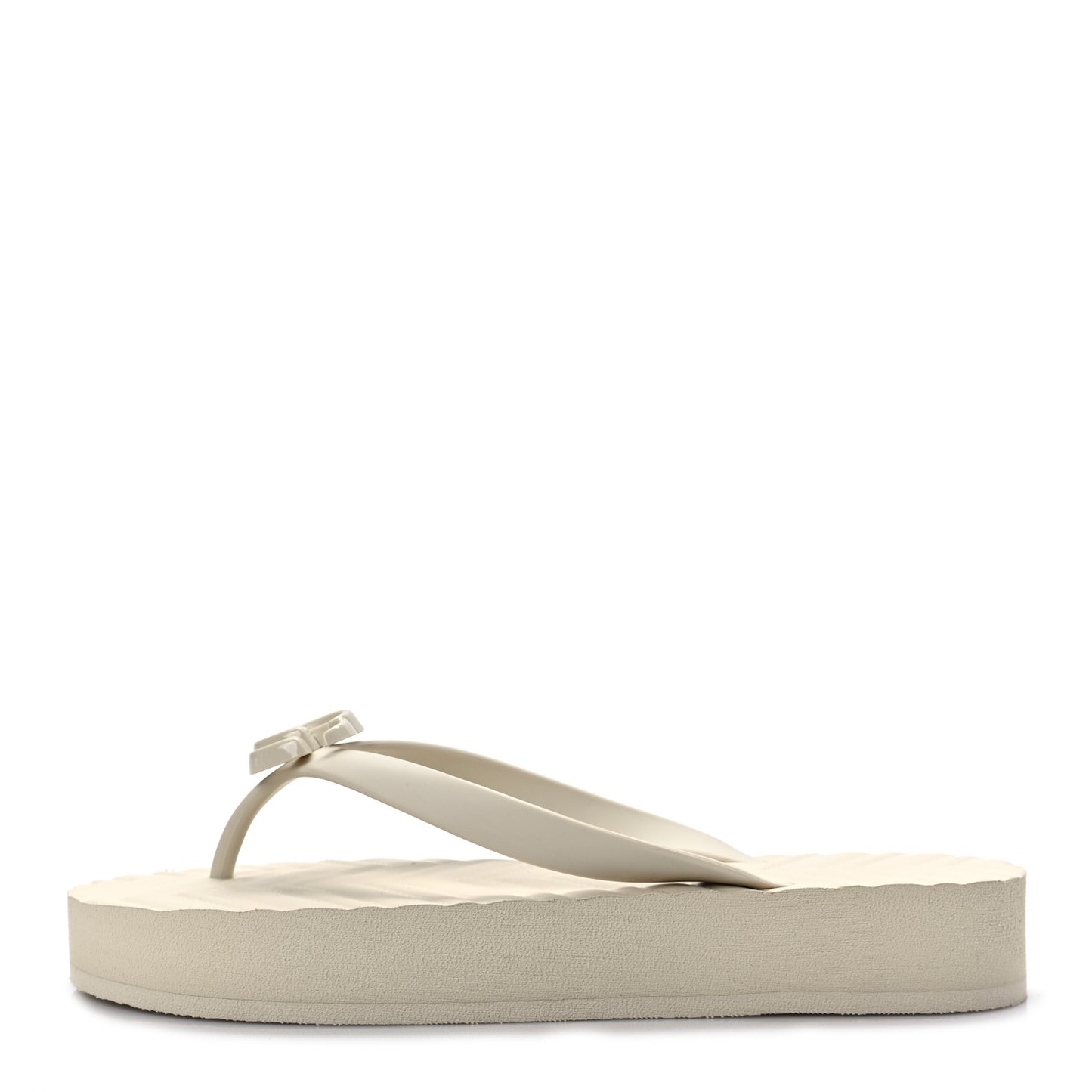 Rubber Chevron Womens Thong Sandals 38 White