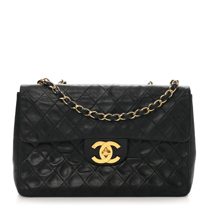 Chanel Lambskin Quilted Jumbo Single Flap Black 1 of 12