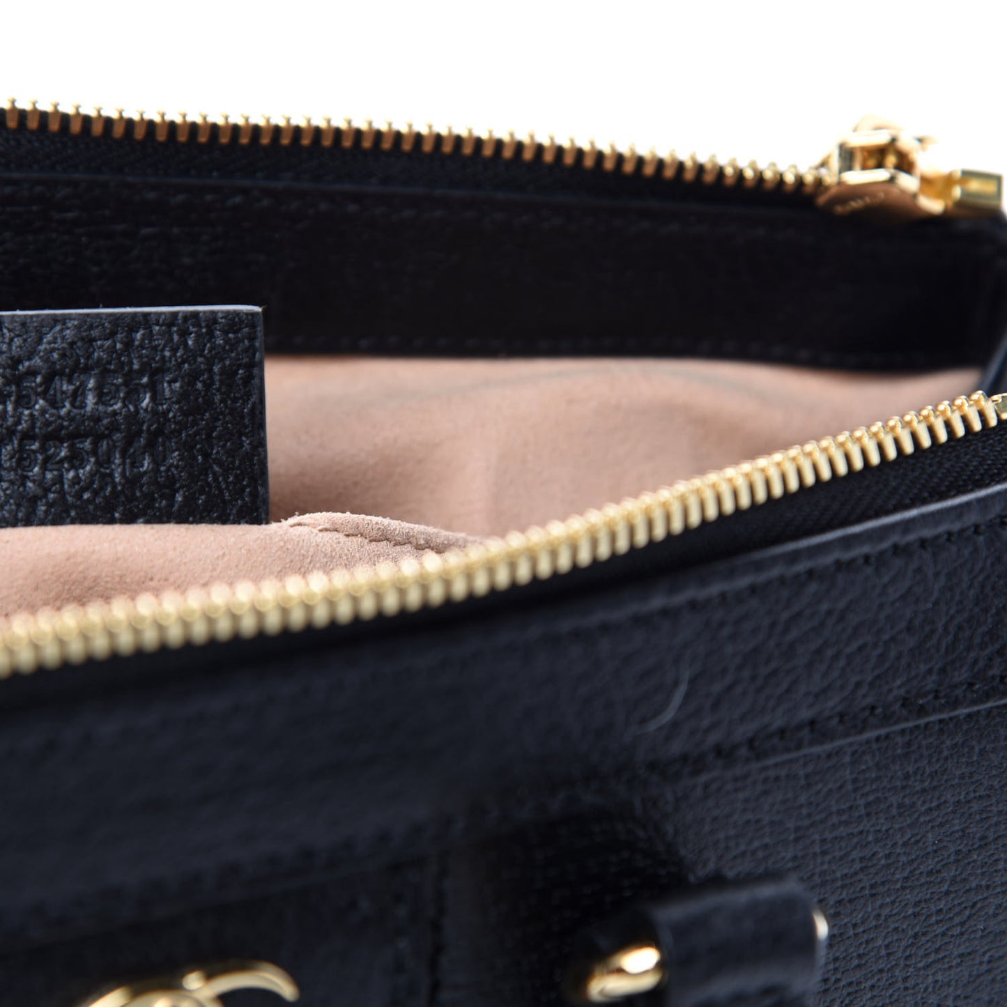 Textured Calfskin Web Small Ophidia Tote Bag Black