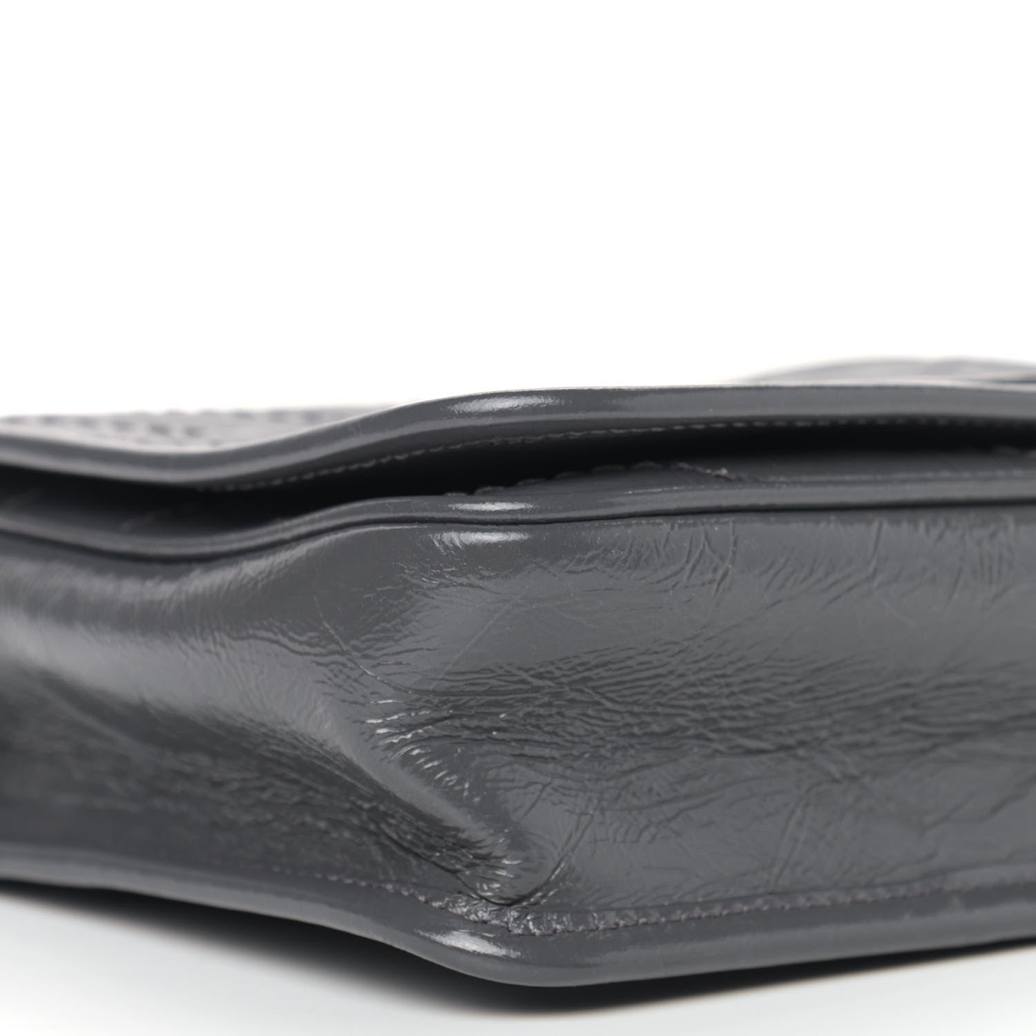 Saint Laurent Crinkled Calfskin Matelasse Monogram Niki Chain Wallet Fog 7 of 8