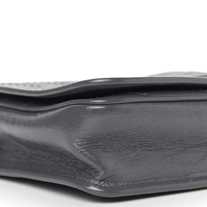 Saint Laurent Crinkled Calfskin Matelasse Monogram Niki Chain Wallet Fog 7 of 8