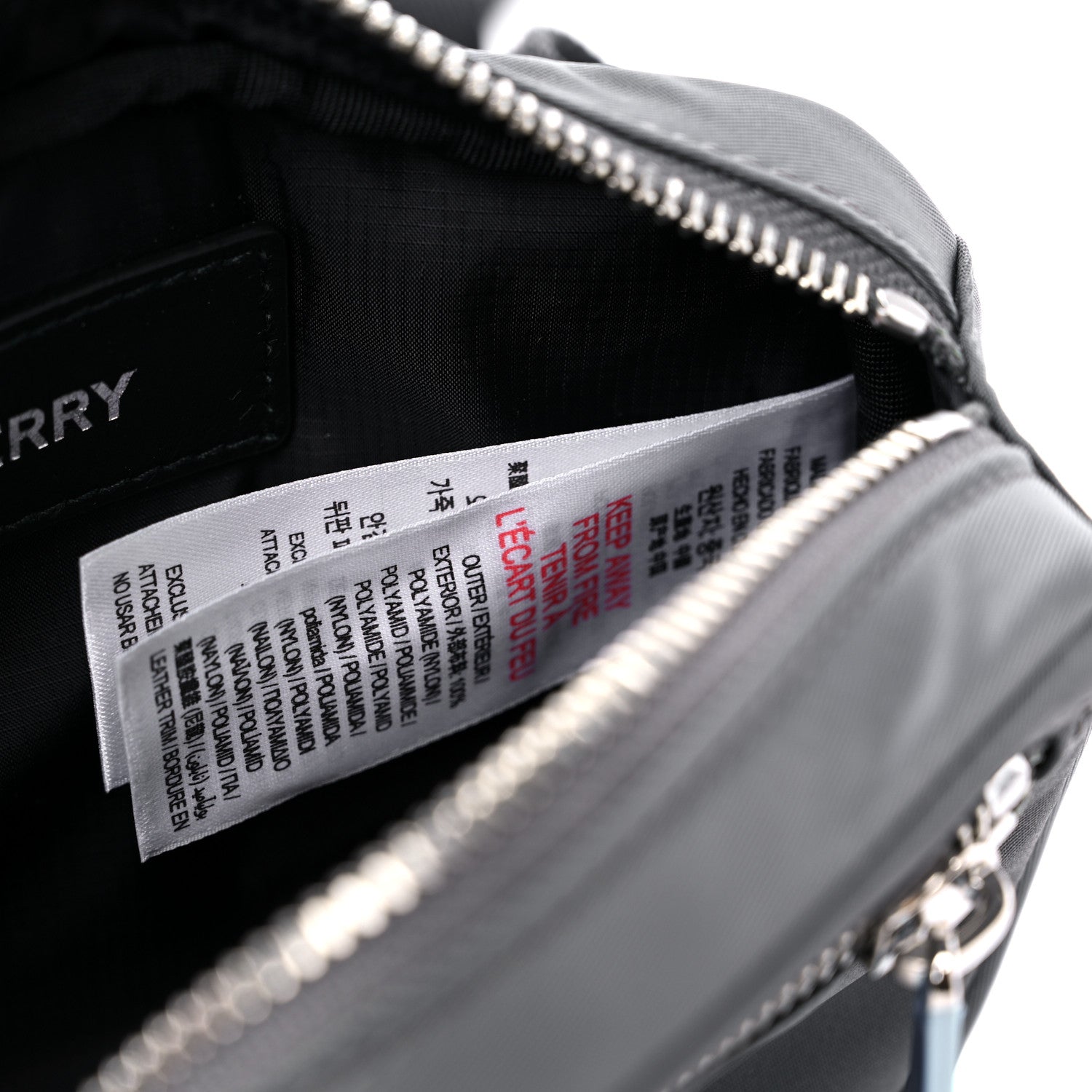 Burberry Econyl Logo Print Small Cannon Bum Bag Charcoal Grey 7 of 9