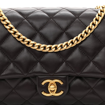 Chanel Lambskin Quilted Medium Pillow Crush Flap Dark Brown 7 of 8