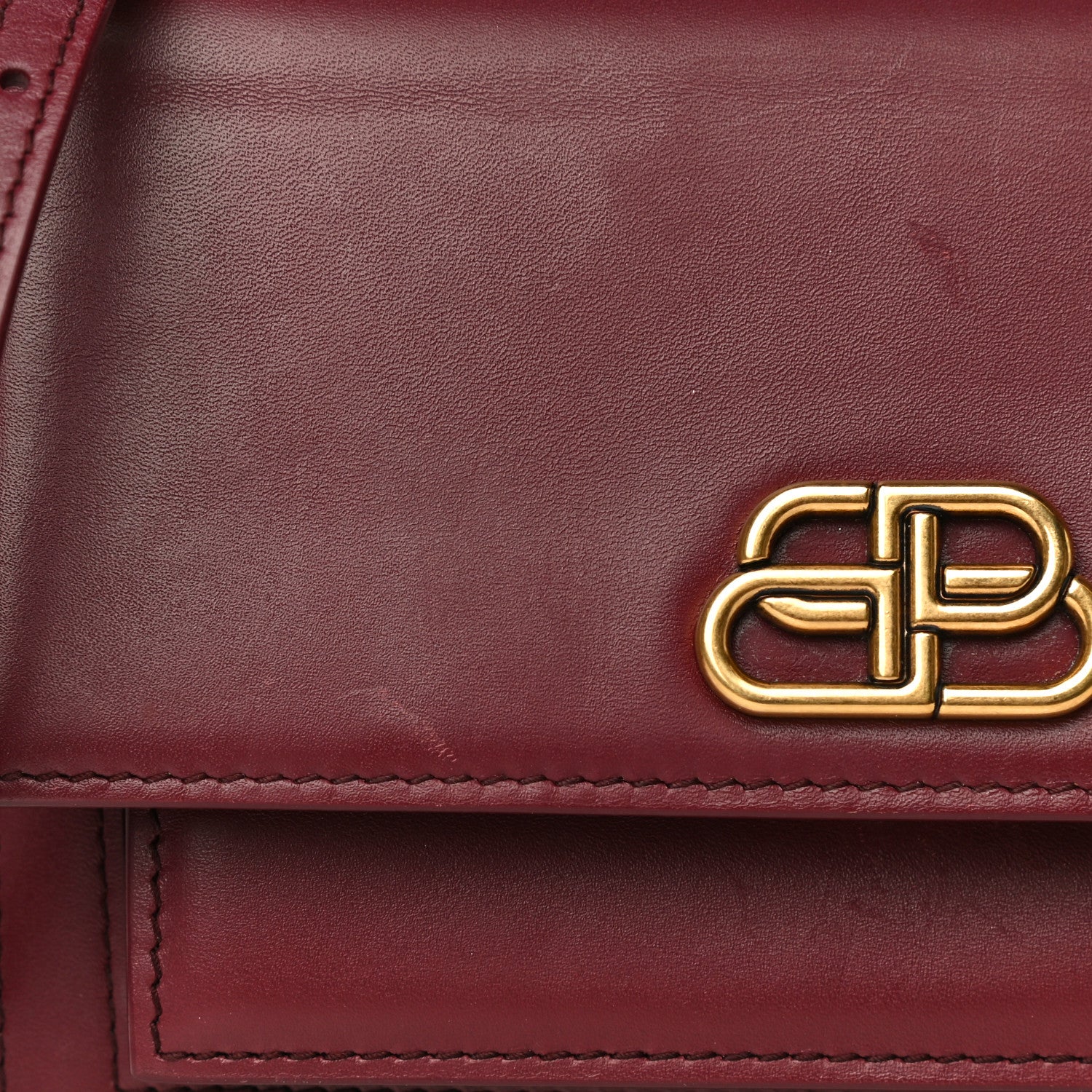 Balenciaga Box Calfskin XS Sharp Top Handle Bag Burgundy 24 of 29