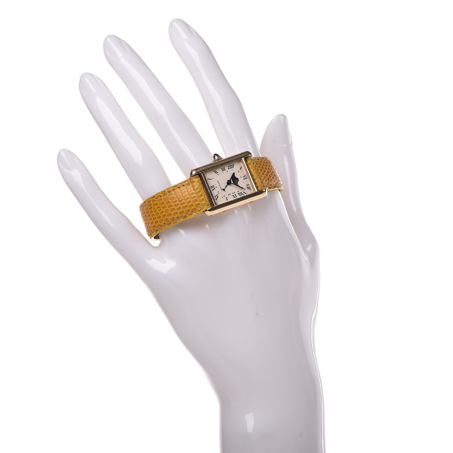 Cartier 18K Yellow Gold Lizard Moon Phase Tank Quartz Watch Yellow 2 of 10