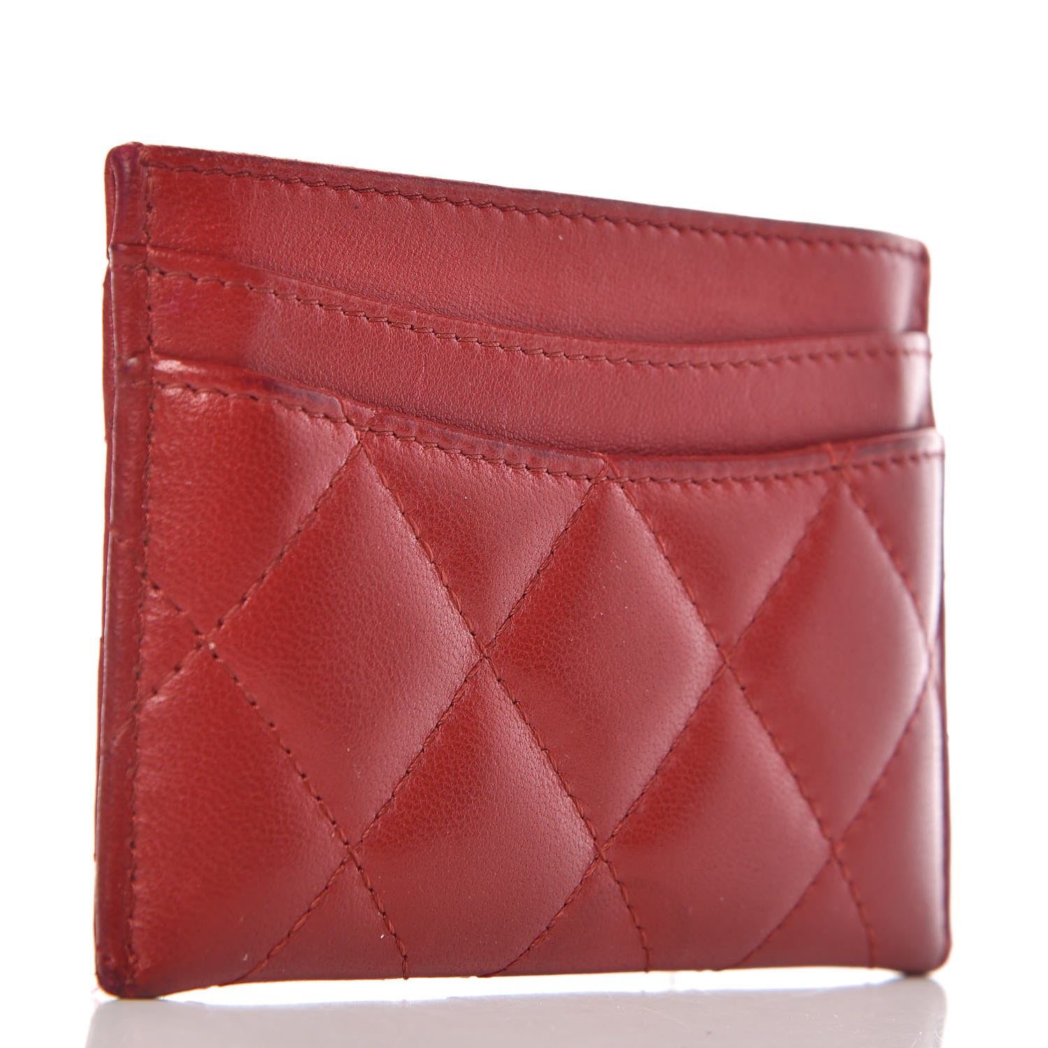 Chanel Lambskin Quilted Card Holder Red 6 of 22