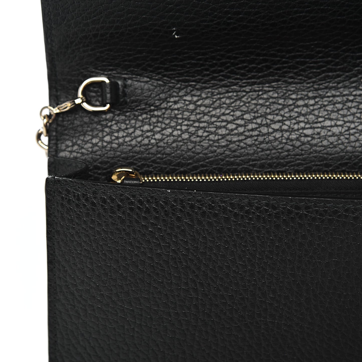 Dollar Calfskin Medium Betty Chain Wallet Black