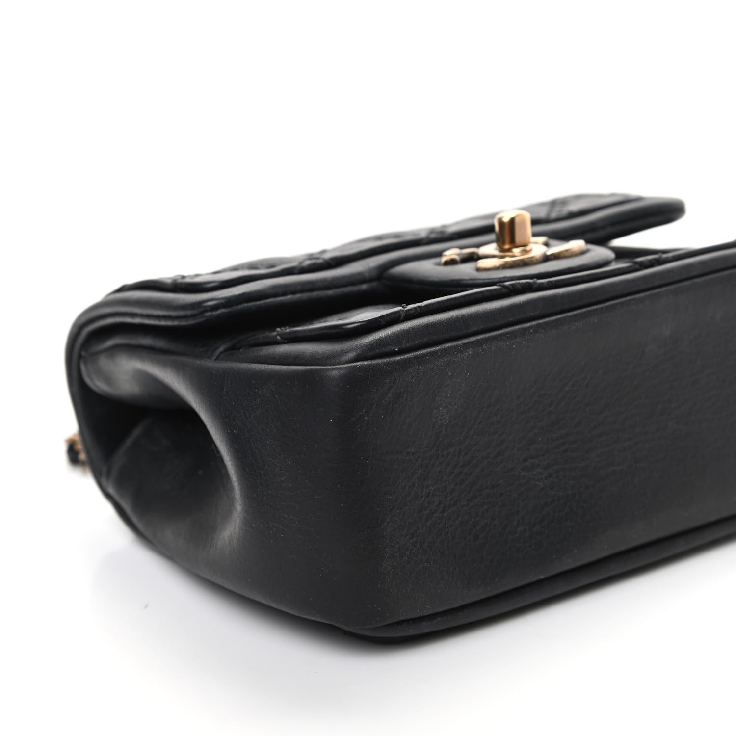 Chanel Calfskin Quilted Sheriff's Star Mini Square Flap Black 8 of 9