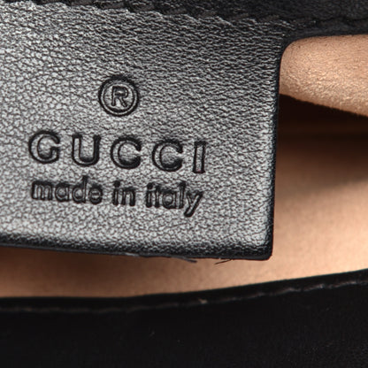 Gucci Calfskin Matelasse Small GG Marmont Top Handle Shoulder Bag Black 6 of 9