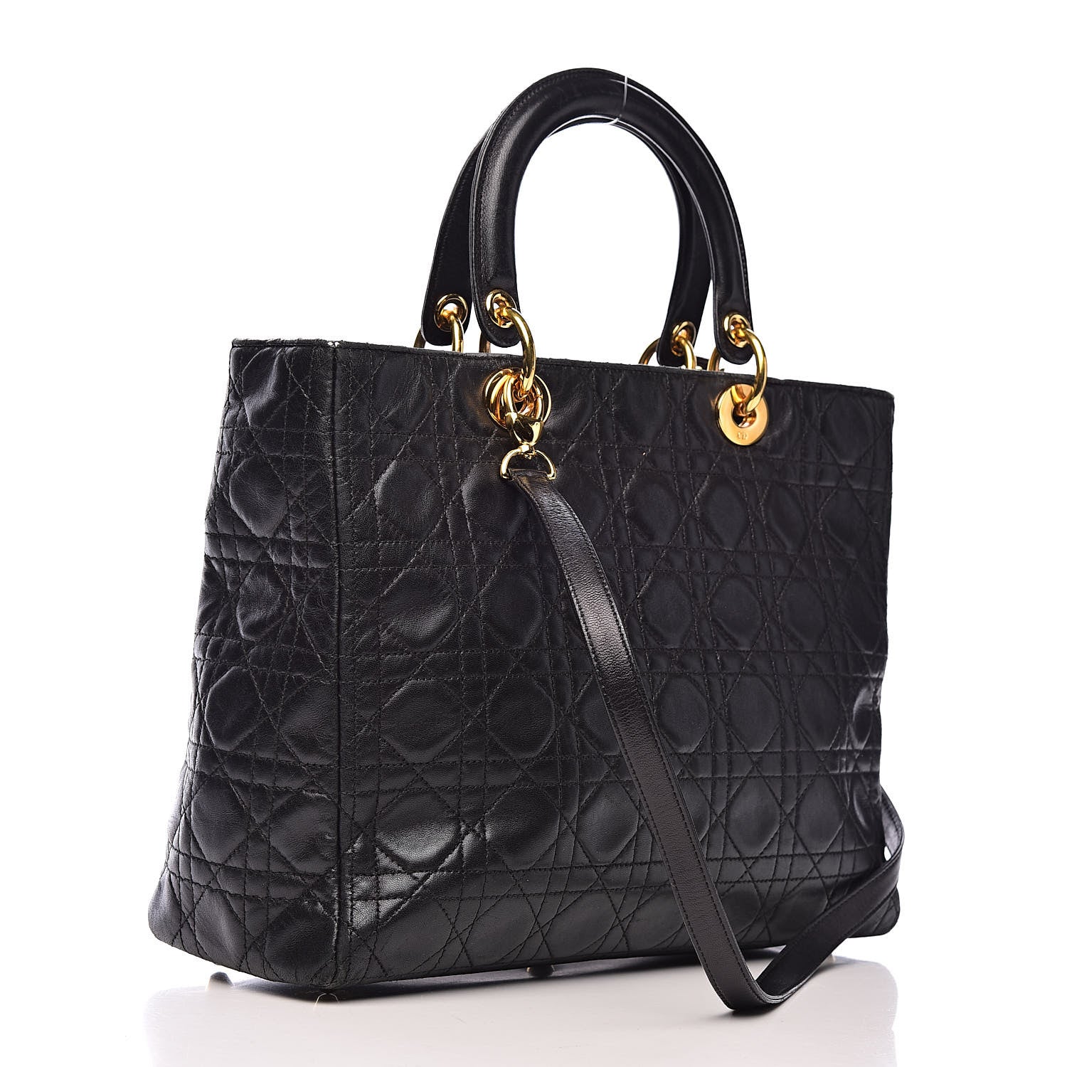 Christian Dior Lambskin Cannage Large Lady Dior Black 3 of 19