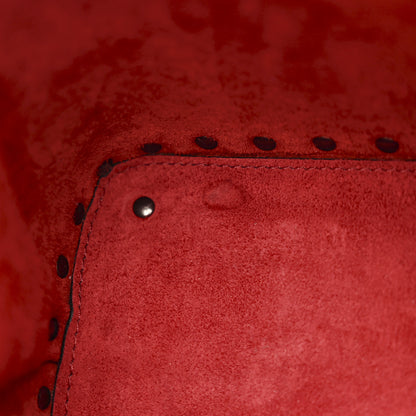 Valentino Garavani Grainy Calfskin Small Rockstud Double Top Handle Bag Rosso Valentino 10 of 16