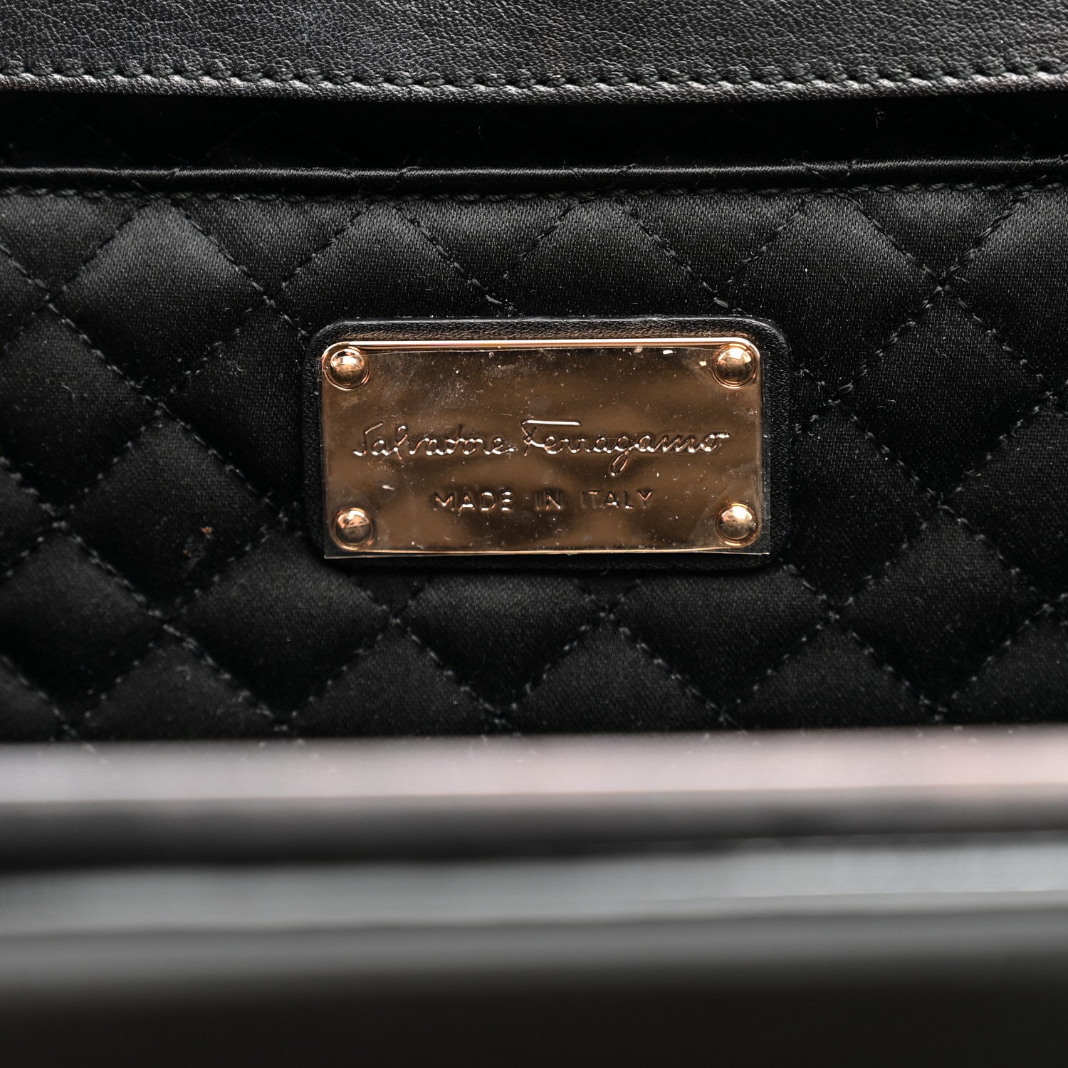 Salvatore Ferragamo Patent Musa Gancini Clutch Black 6 of 7