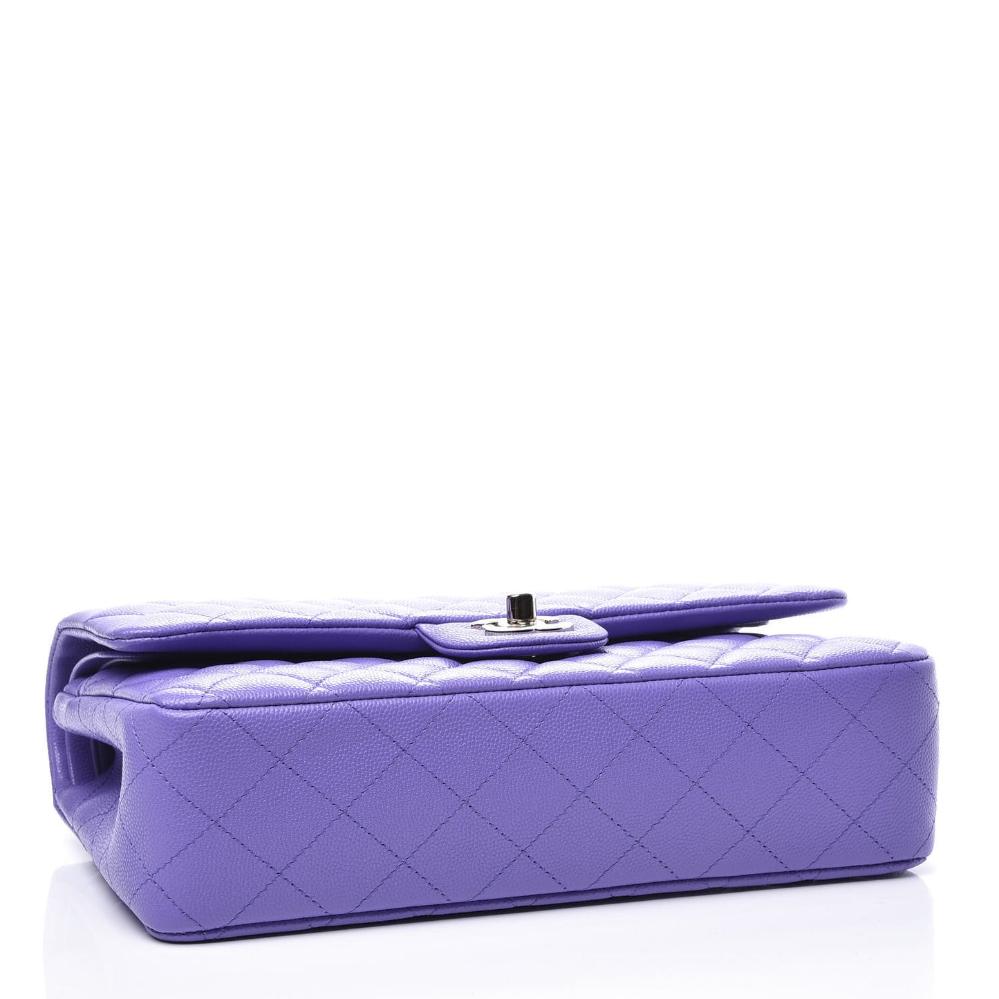 Caviar Quilted Medium Double Flap Purple