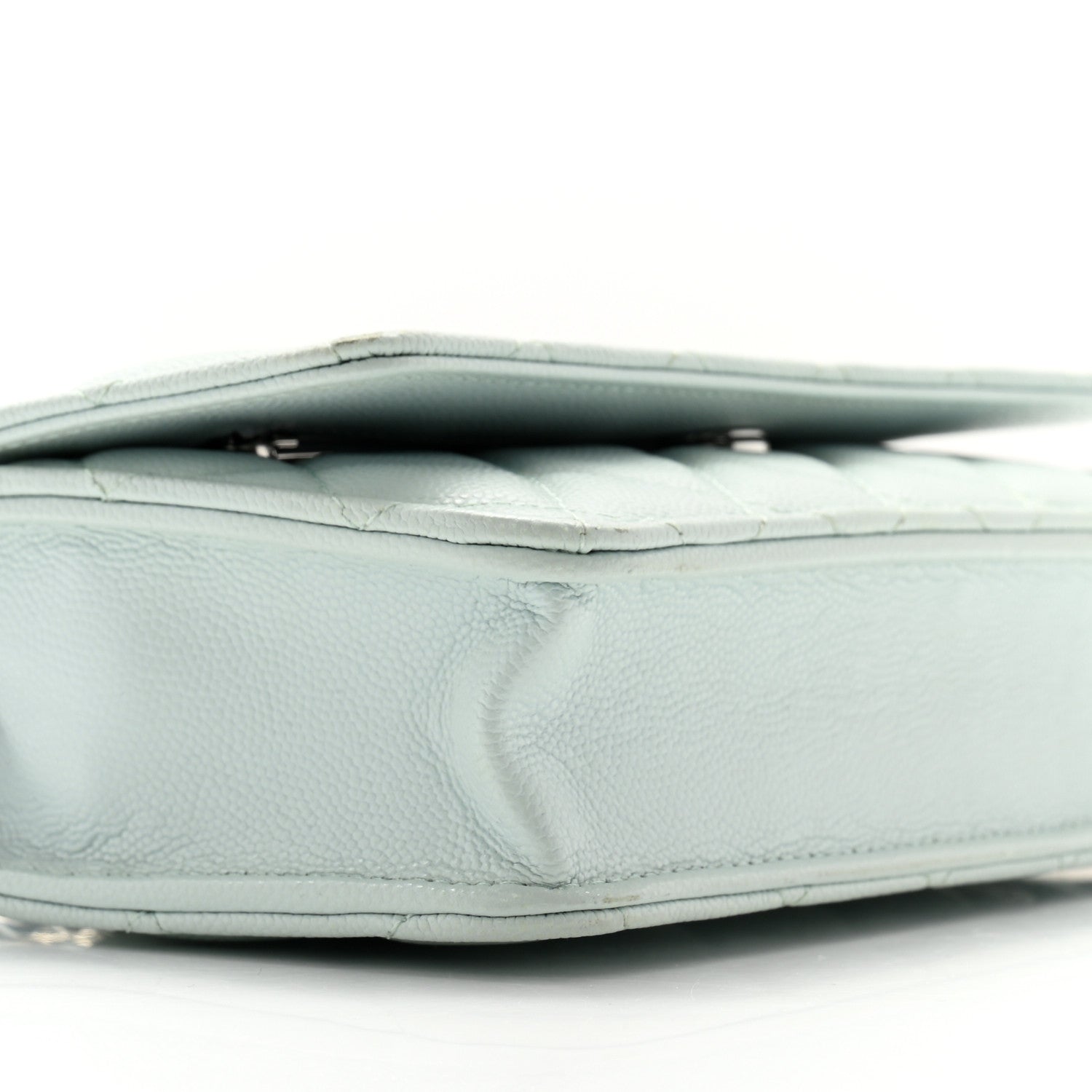 Chanel Caviar Quilted Wallet on Chain WOC Light Blue 9 of 12