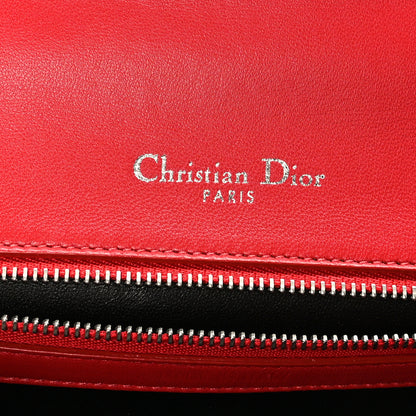 Christian Dior Lambskin Crystal Feather Medium Diorama Flap Bag Red 6 of 9
