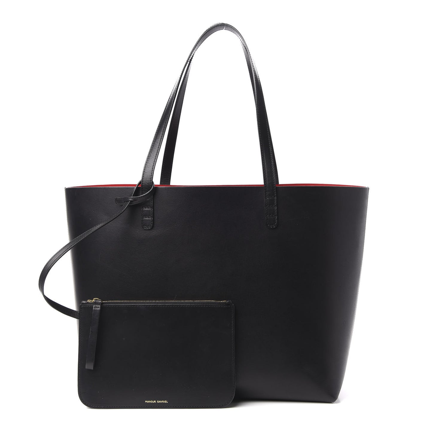 Calfskin Large Shopping Tote Black Flamma