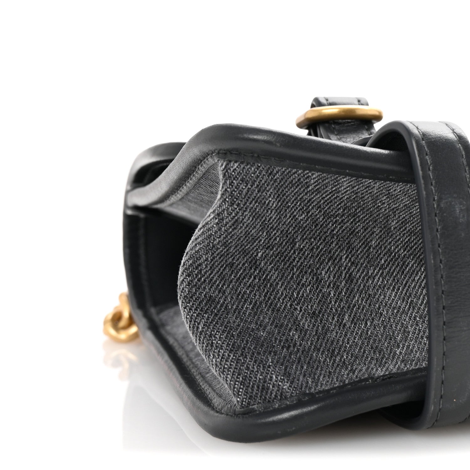 Chanel Washed Denim Quilted Messenger Flap Black 9 of 10