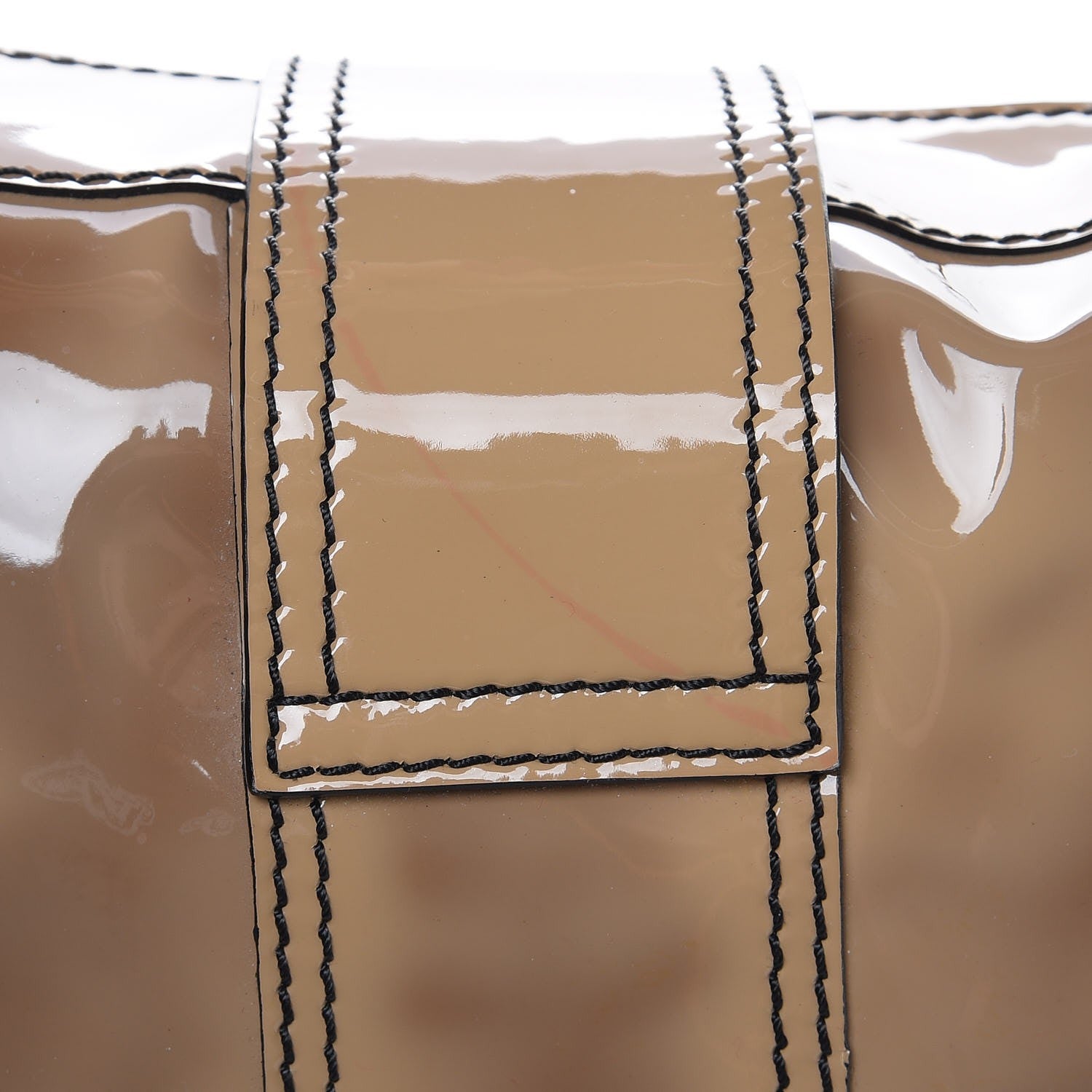Valentino Garavani Patent Crystal Catch Satchel Beige 11 of 11