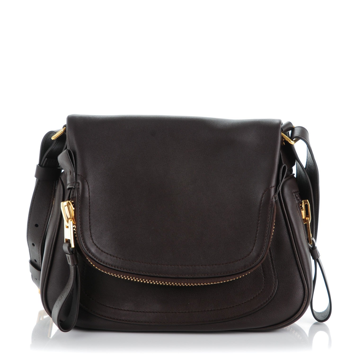 Tom Ford Grained Calfskin Medium Jennifer Crossbody Bag Brown 1 of 7
