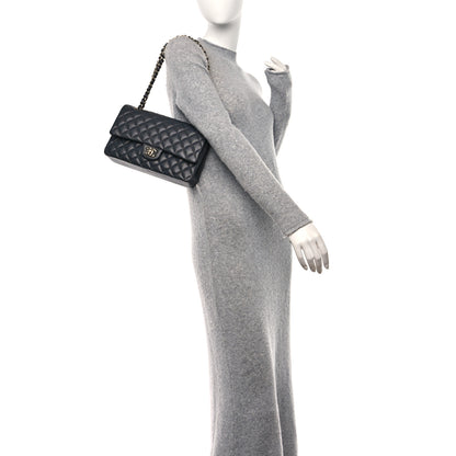 Chanel Caviar Quilted Medium Double Flap Dark Grey 2 of 11