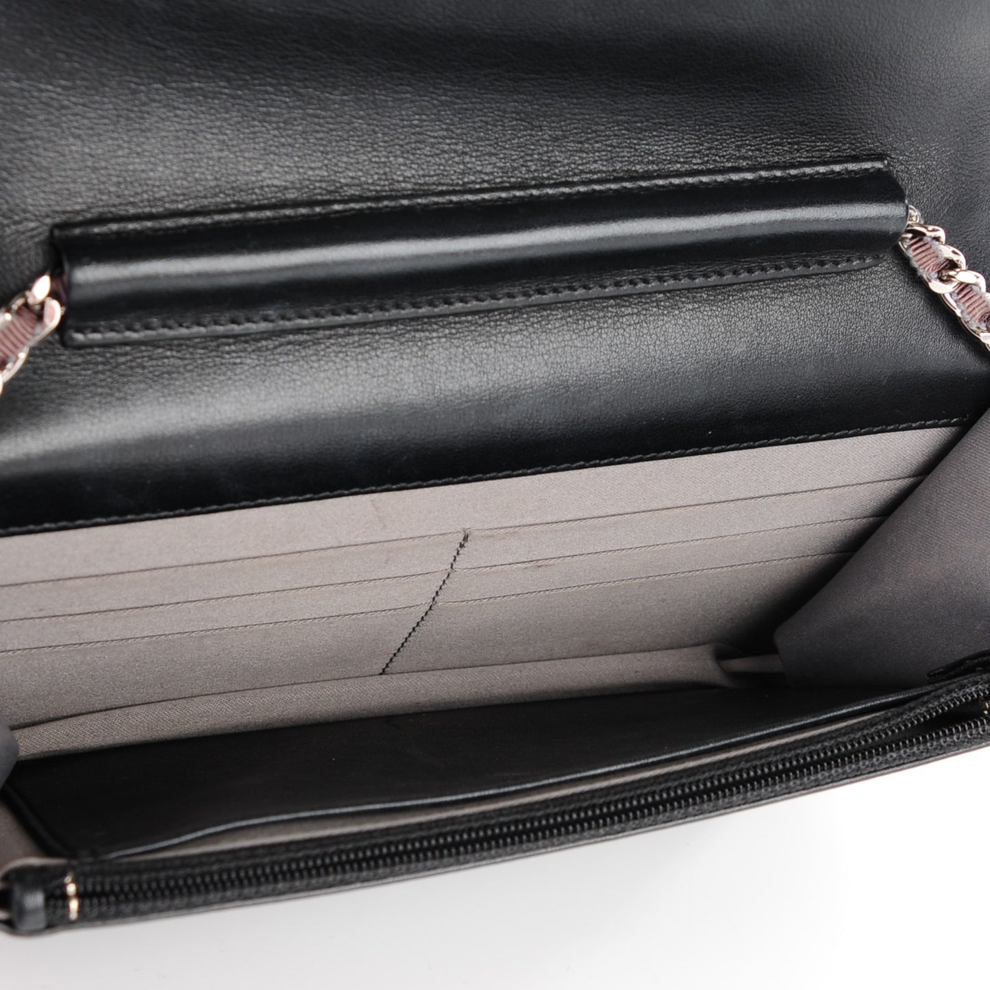 Patent Lipstick Wallet On Chain Black