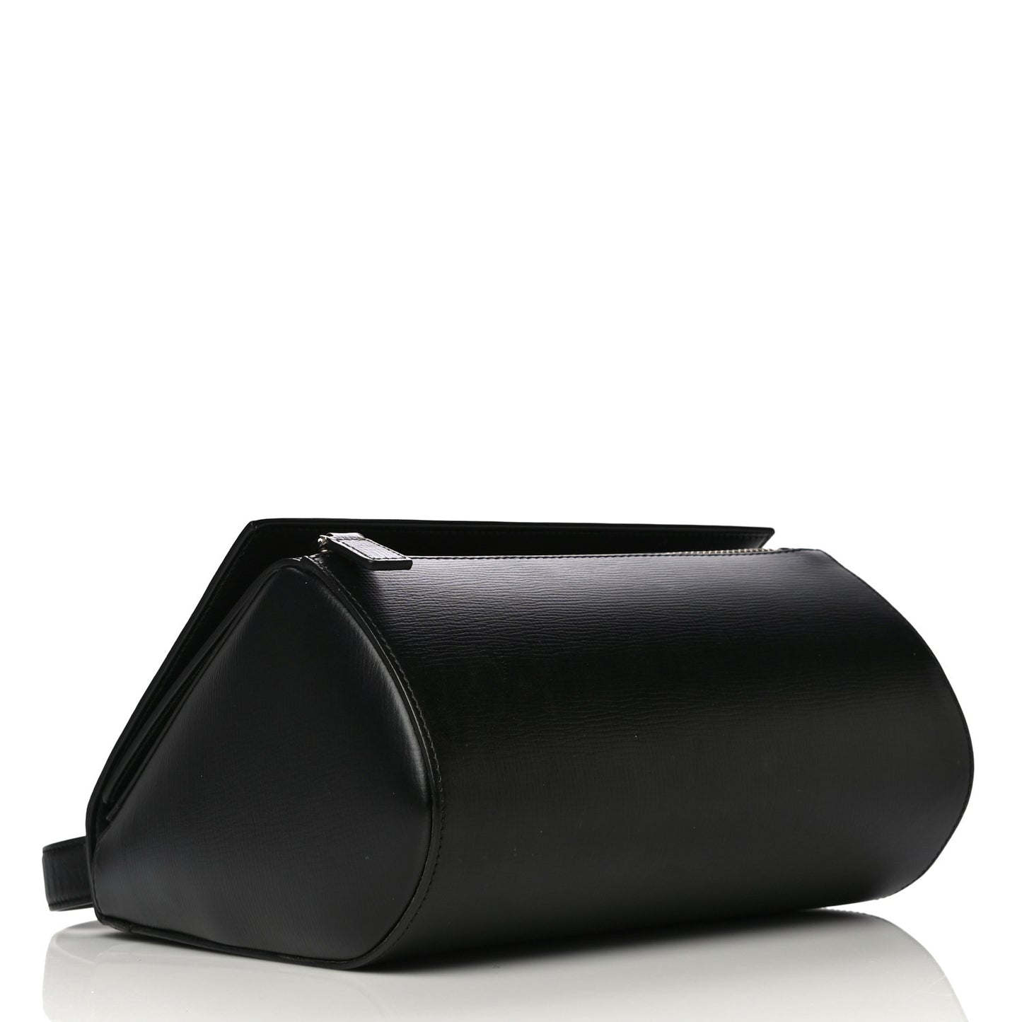 Textured Calfskin Medium Pandora Box Crossbody Bag Black