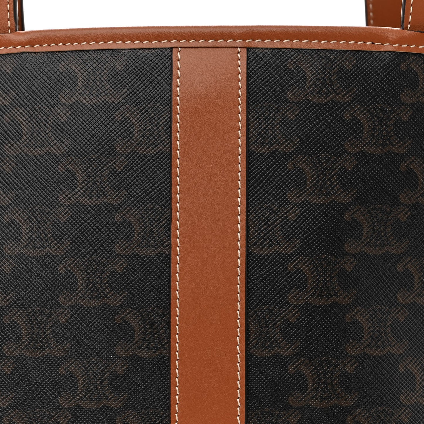 Triomphe Canvas Calfskin Small Cabas Bag Tan
