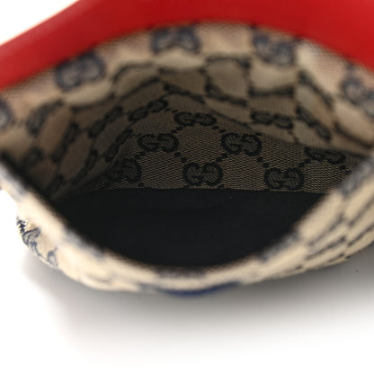 Gucci GG Monogram Web Double Pocket Belt Bag Navy Red 5 of 11