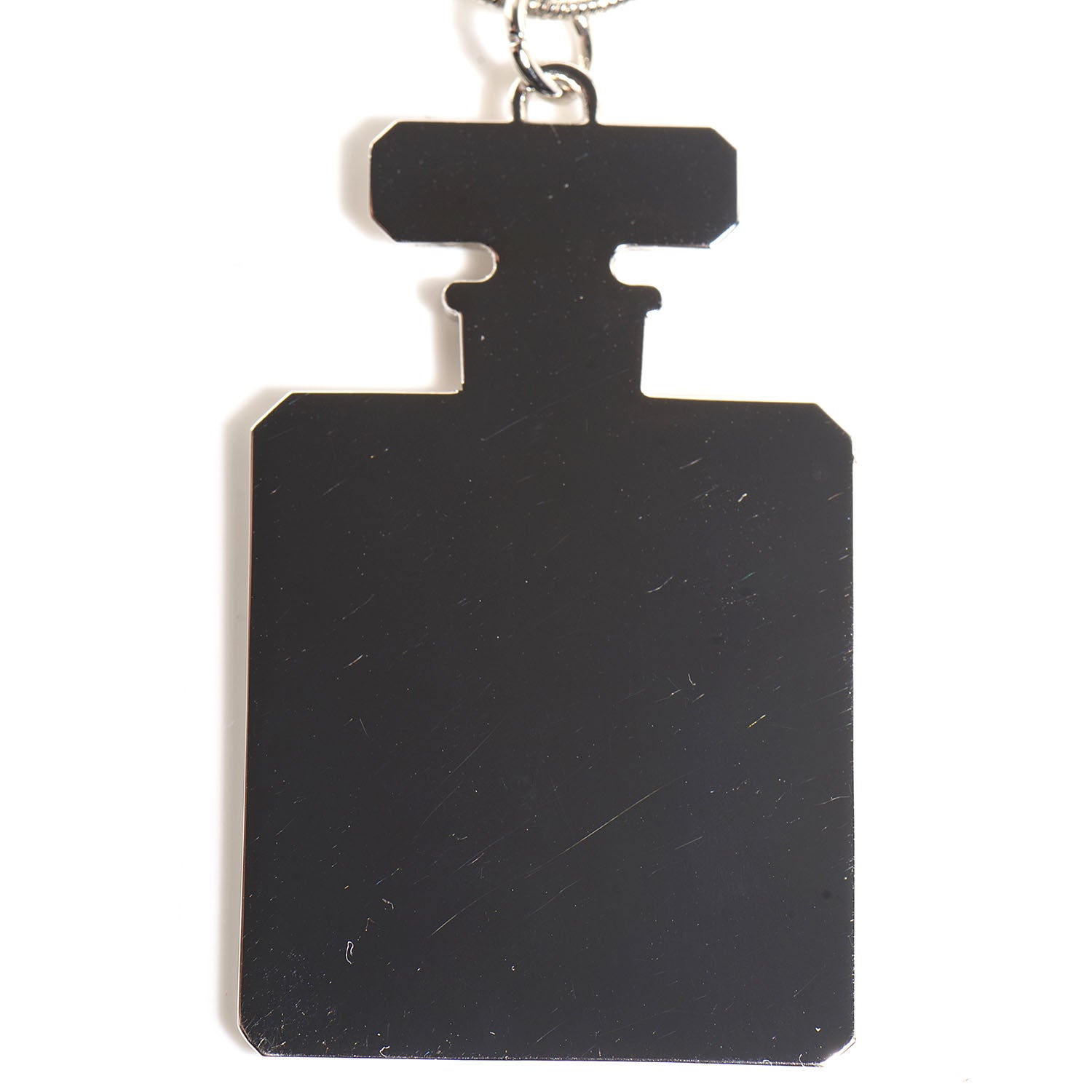 Chanel No. 19 Perfume Bottle Necklace Silver 4 of 7