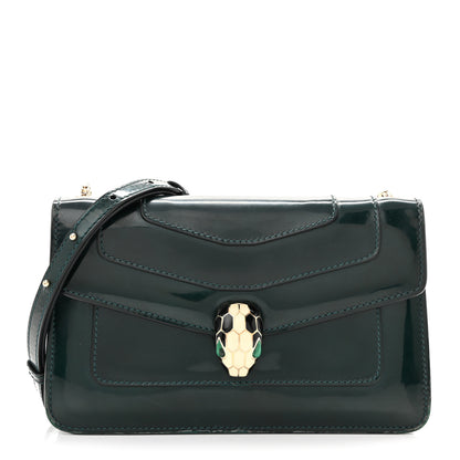 Bulgari Metallic Serpenti Forever Small Shoulder Bag Green 1 of 12