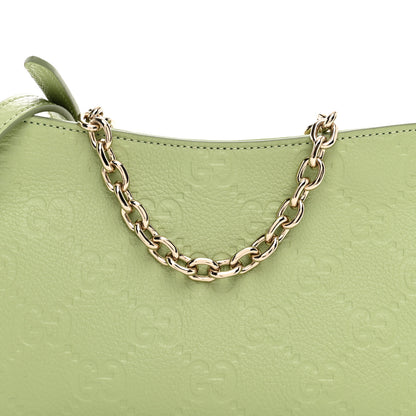 Gucci GG Grainy Calfskin Emblem Super Mini Shoulder Bag Sage Leaf 8 of 11